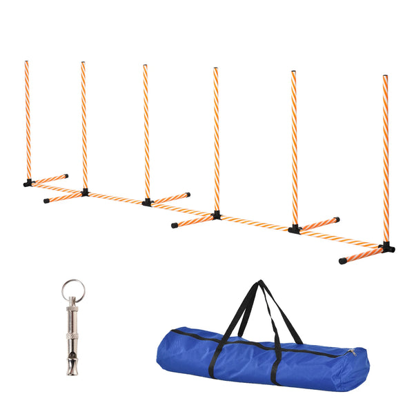 Dog Agility Weave Poles Training Set with Carry Bag and Whistle