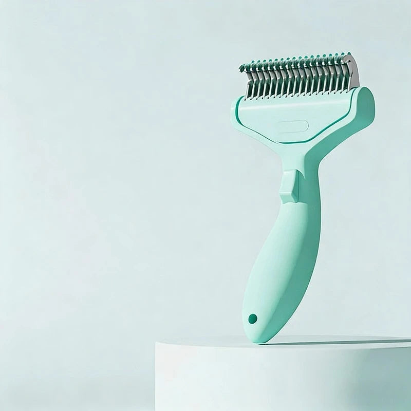 Pet Hair Removal Comb Curved Stainless Steel Teeth 17cm Detangling Brush for Dogs Cats Long Thick Hair