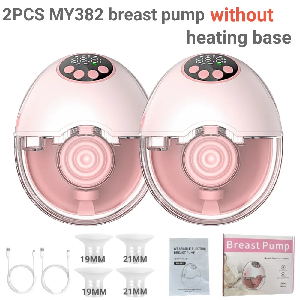 Breast Pump Electric Handsfree BPA Free with Heating & UV Sterilize Lid Optional Wireless Upgrade Wearable Breastfeeding Pump