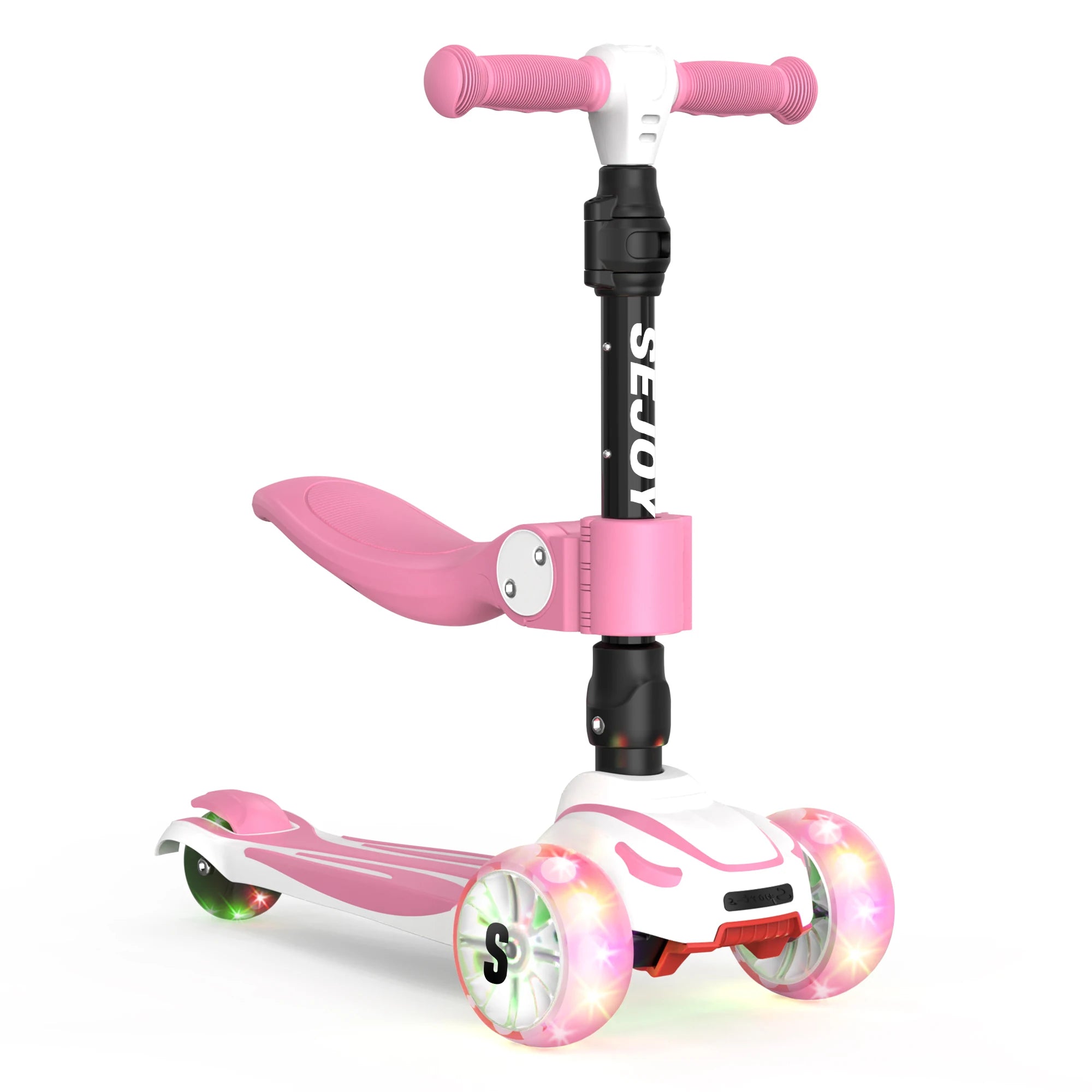 Kids Scooter with LED Wheels Adjustable Height 3 Wheel Ride On Scooter