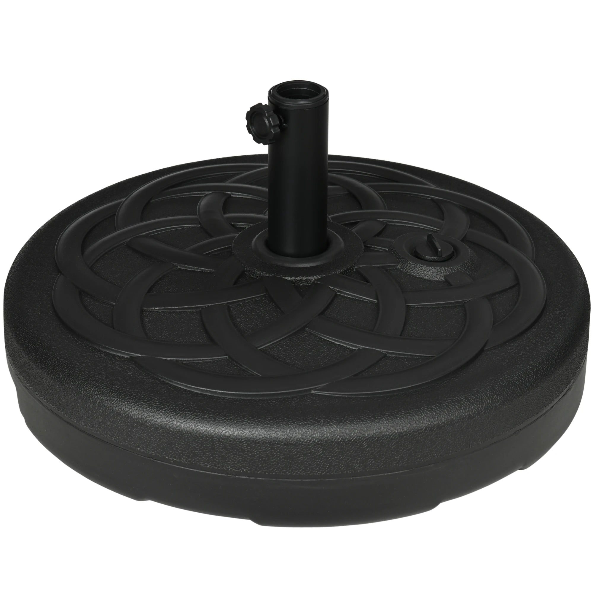 25kg 35kg Fillable Parasol Base with Handle Fits 38-48mm Poles Sand or Water Fill Garden Umbrella Stand Black