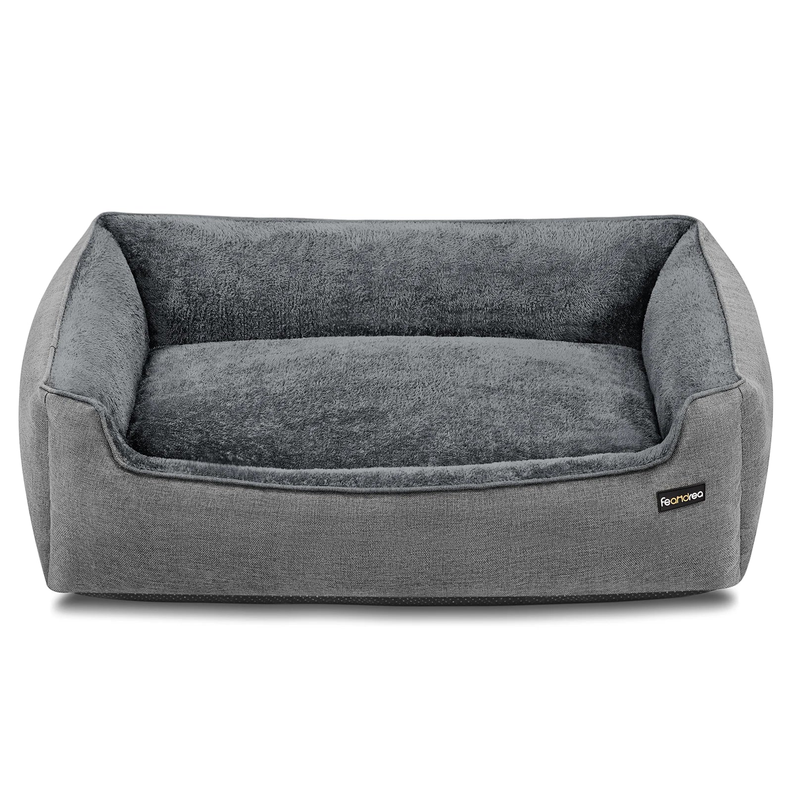 Linen Dog Sofa Bed with Washable Cover & Raised Supportive Sides