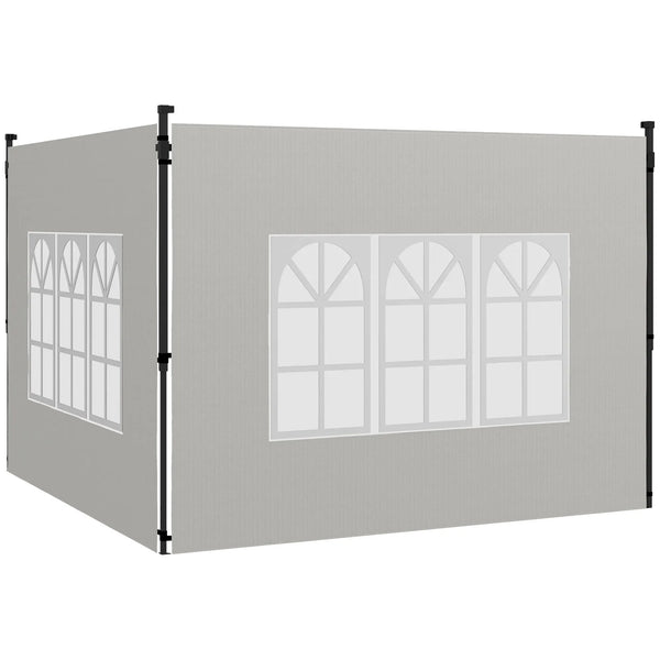 Gazebo Side Panels with Window for 3 x 3m and 3 x 6m Gazebos, Pack of 2, White