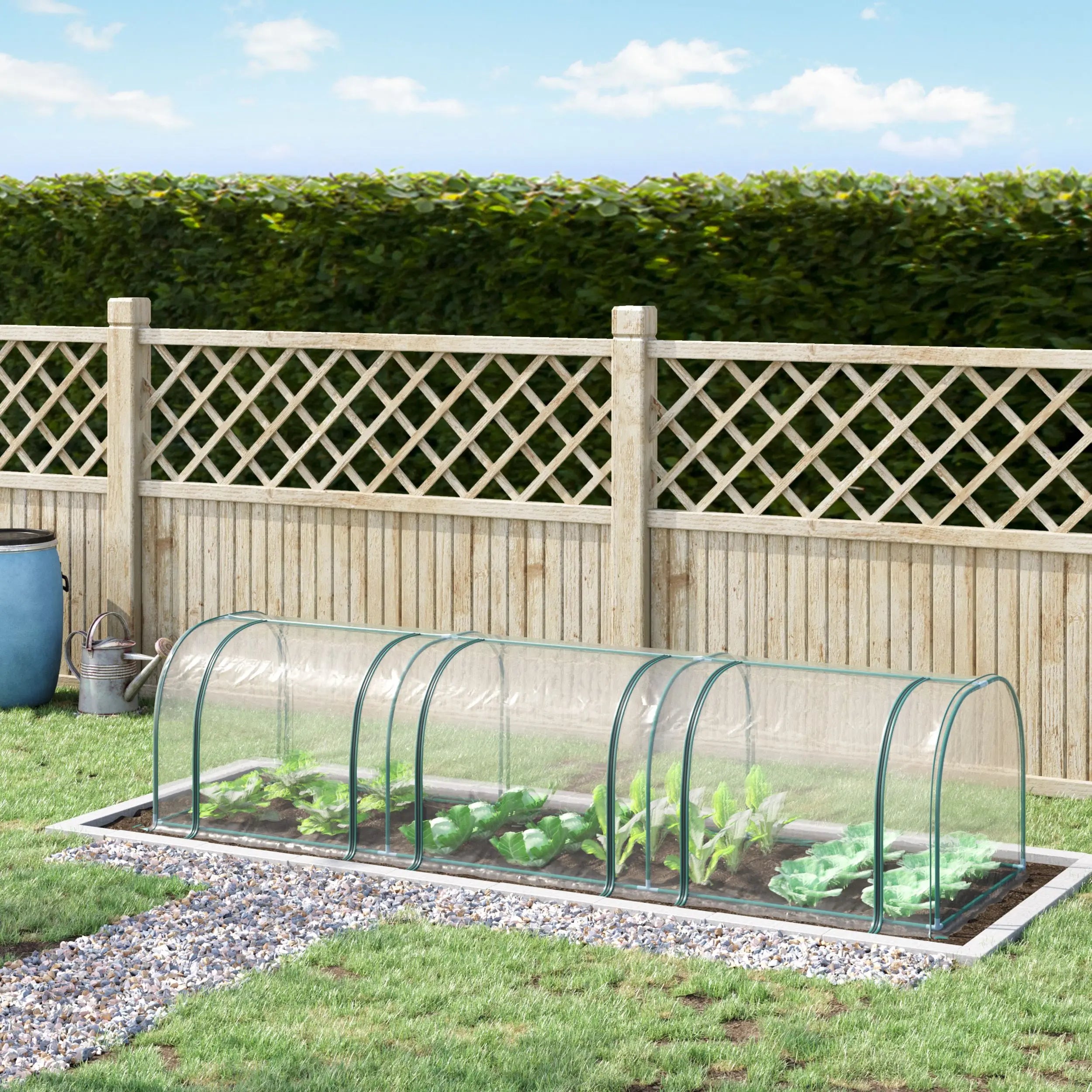 Mini Polytunnel Greenhouse with Zipped Roll-Up Doors and Steel Frame for Garden Patio and Balcony Growing