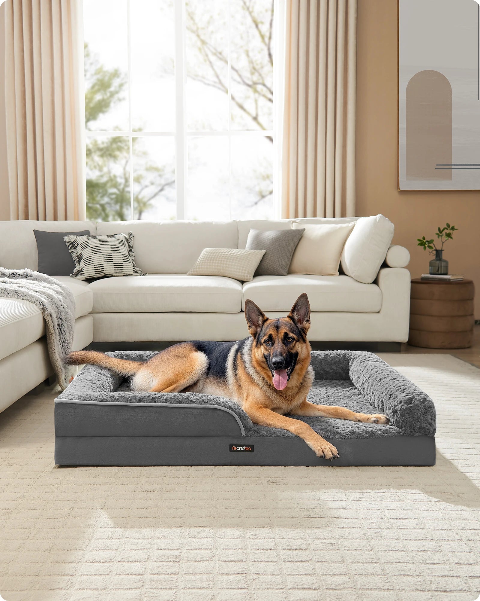 Orthopedic Memory Foam Dog Bed with Washable Waterproof Cover