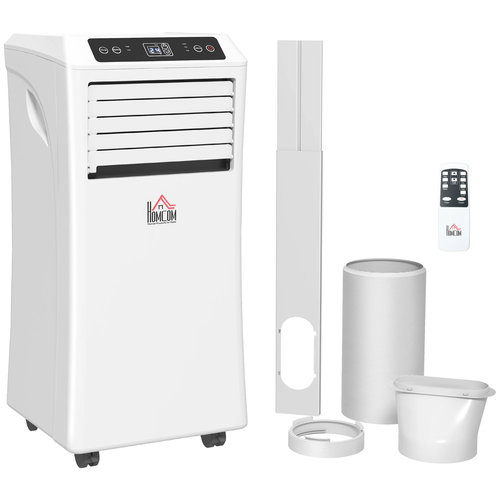 10000 BTU Portable Air Conditioner 1114W 3 Modes 24hr Timer Remote Control Dehumidifier for Home Office White