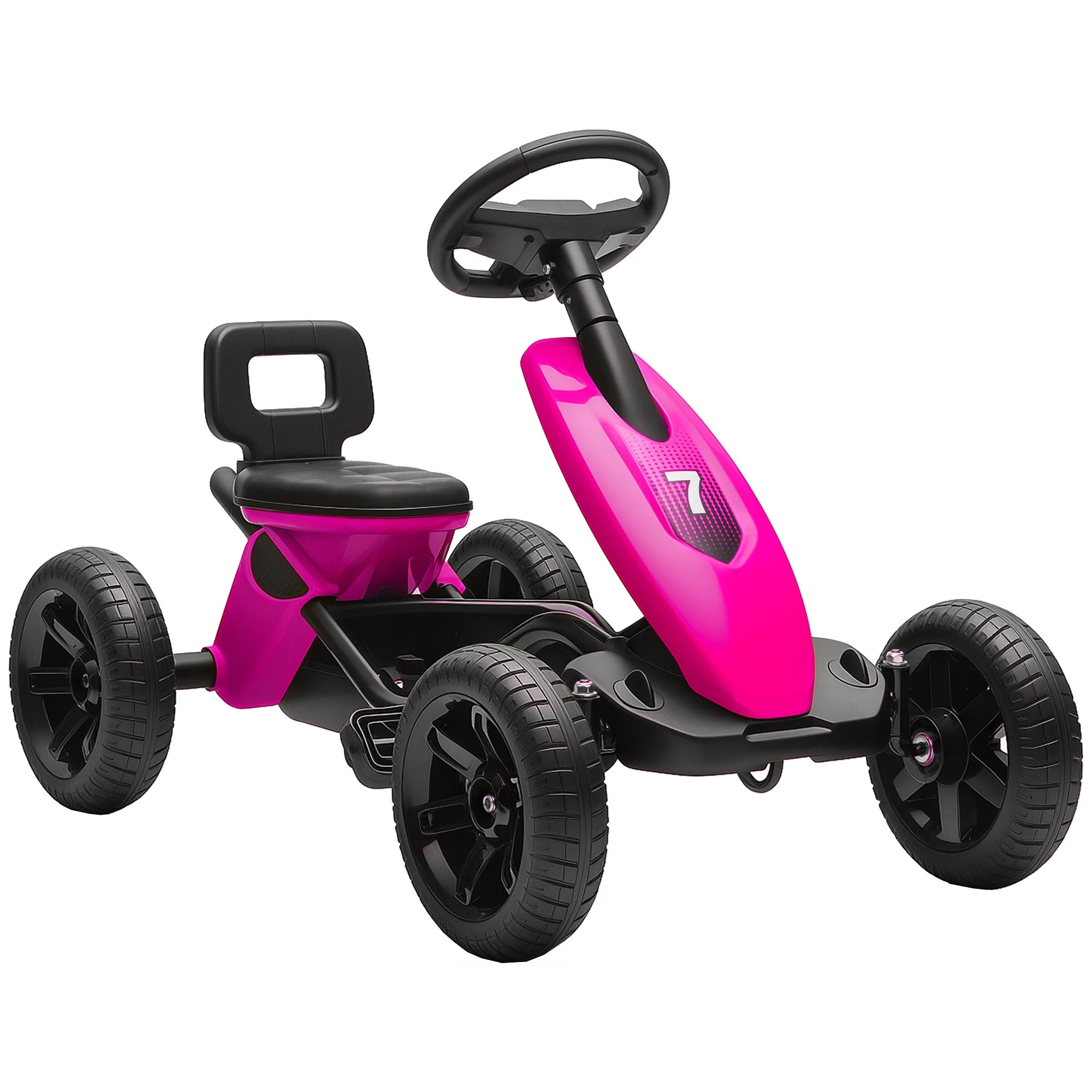 Kids Pedal Go Kart with EVA Wheels Metal Frame Ride On Toy