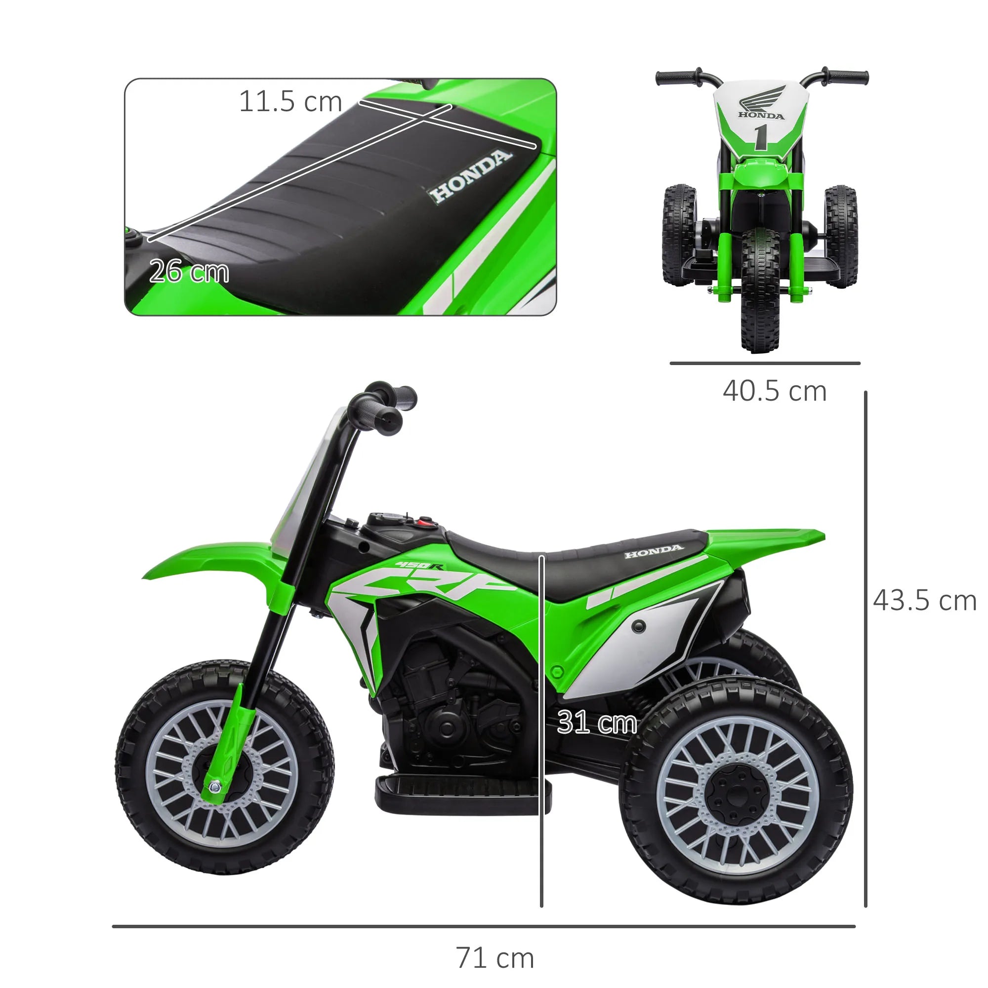 Licensed Honda CRF450RL Kids Electric Motorbike | 6V Ride-On with Horn & Sounds Ages 18M+