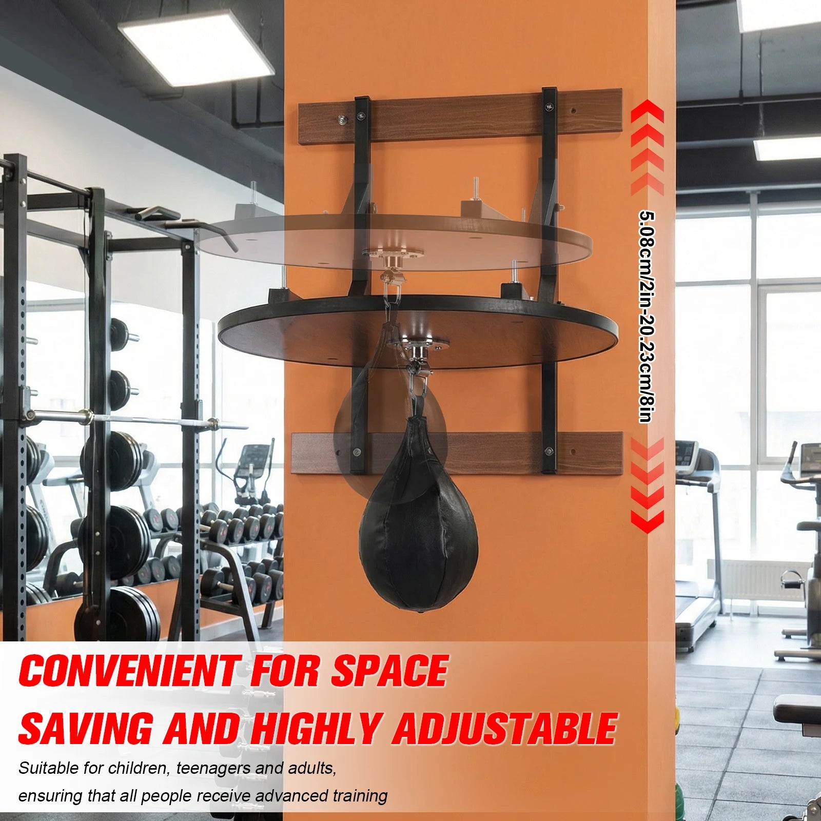 Adjustable Wall Mount Boxing Bag Platform 24 Inch Board Speed Ball Air Pump for MMA Boxing Training