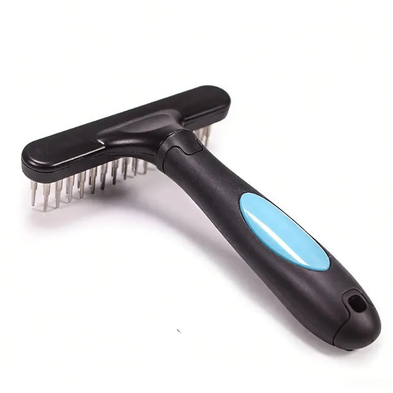 Stainless Steel Deshedding Brush Ergonomic Handle Dog Cat Comb for Long Short Hair Pet Grooming