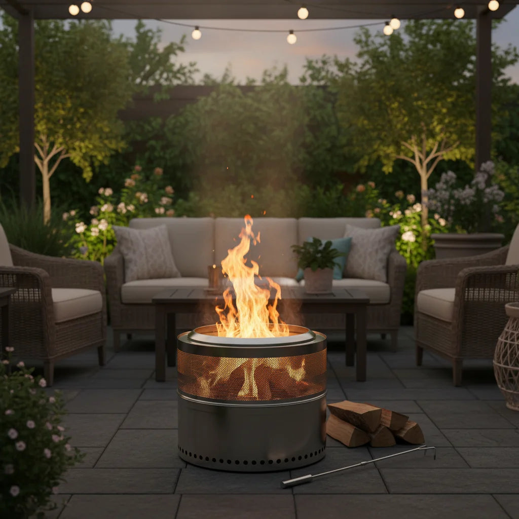 Portable Folding Fire Pit Outdoor Stainless Steel Smokeless Firepit for Camping Backyard Garden