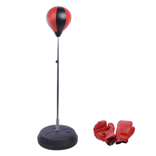 Freestanding Boxing Punch Ball Set with Gloves and Air Pump, Height Adjustable