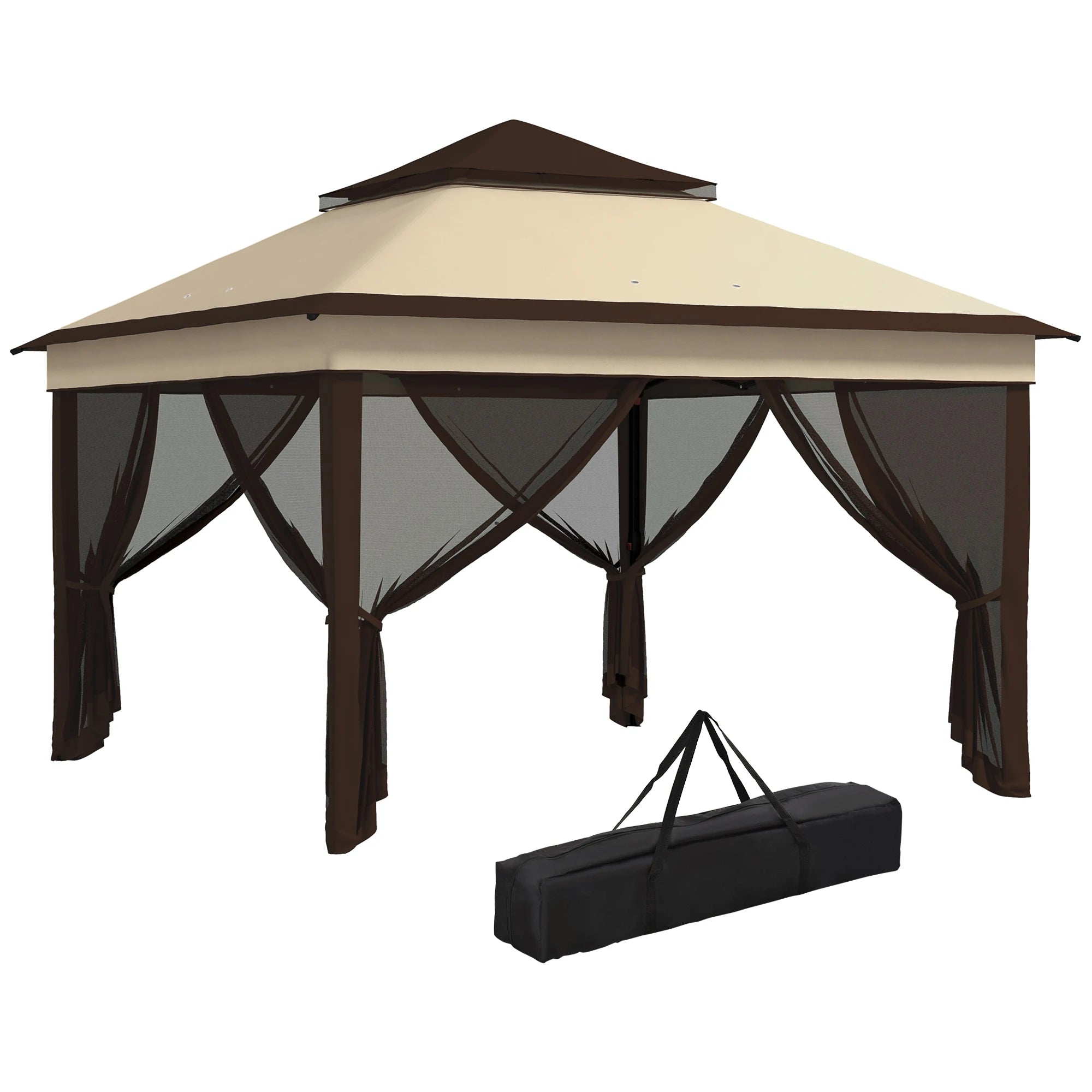 3 x 3m Pop-Up Gazebo with UV30+ Canopy, Removable Mesh Netting, Adjustable Height and Carry Bag