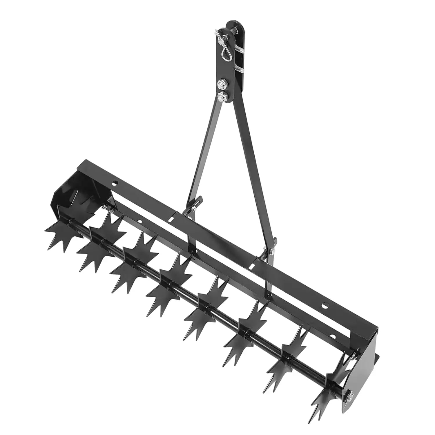 Tow Behind Lawn Aerator 8 Star Spikes 45kg Load Capacity Universal Hitch for Lawn Tractor ATV Garden