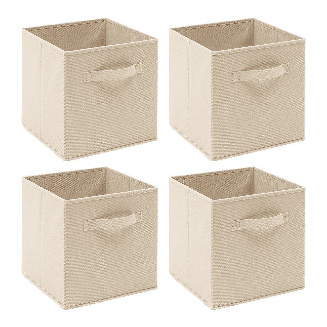 Pack of 4 Foldable Fabric Storage Cubes Boxes Non-Woven Wardrobe Organiser for Home Bedroom Closet