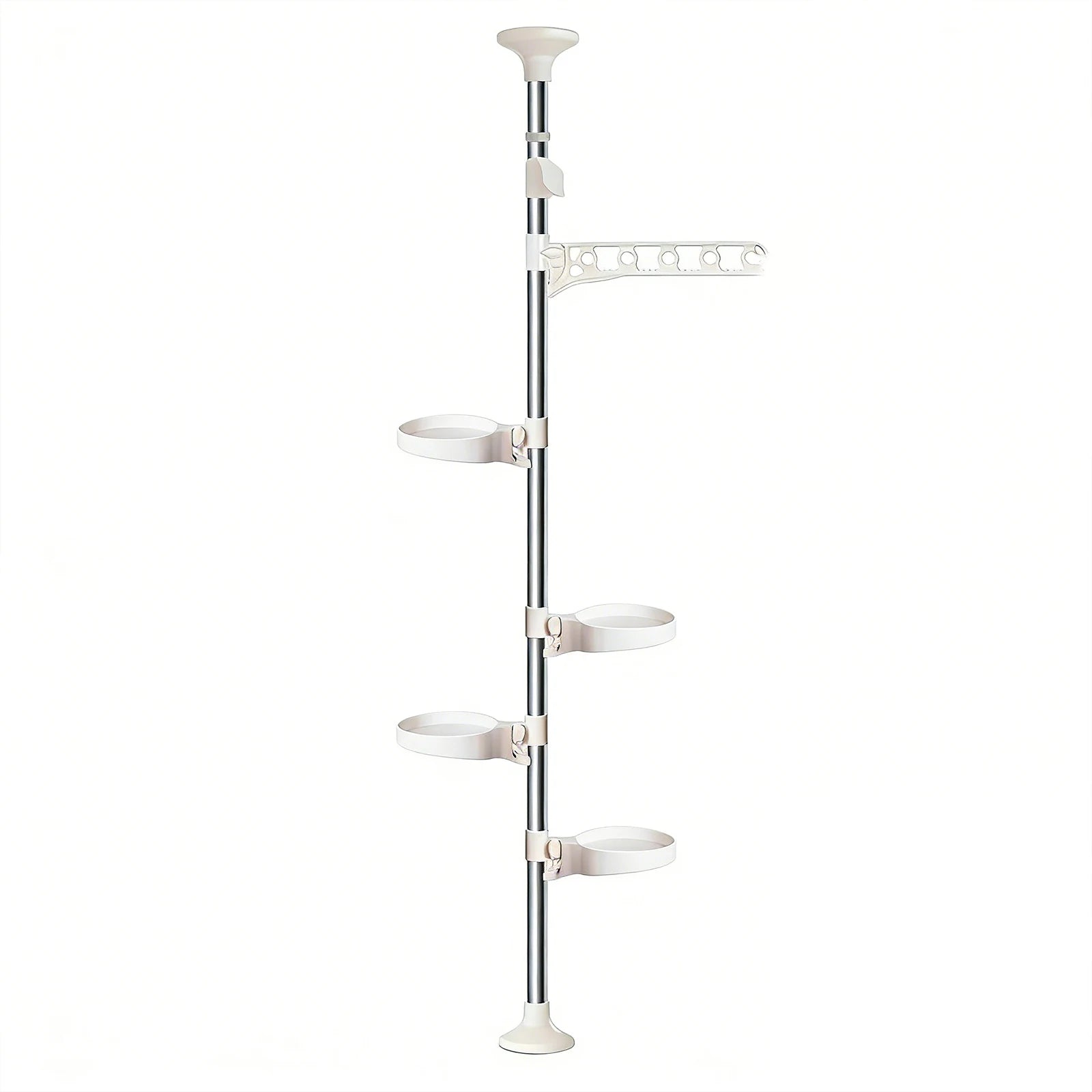 4 Layer Tension Rod Plant Stand Adjustable 175-290cm Floor to Ceiling for French Window Corner Home Decor