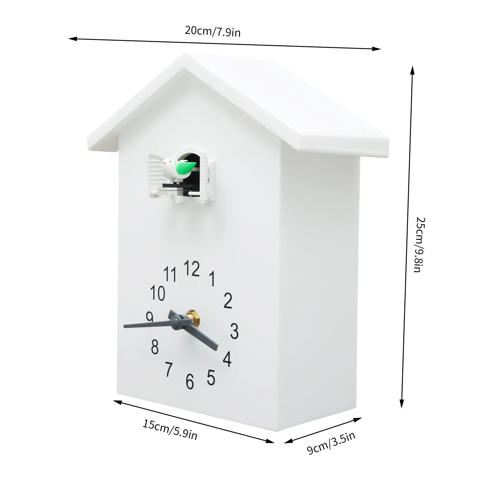 10 Inch Cuckoo Wall Clock Bird Design Swing Pendulum Home Decor Alarm Clock