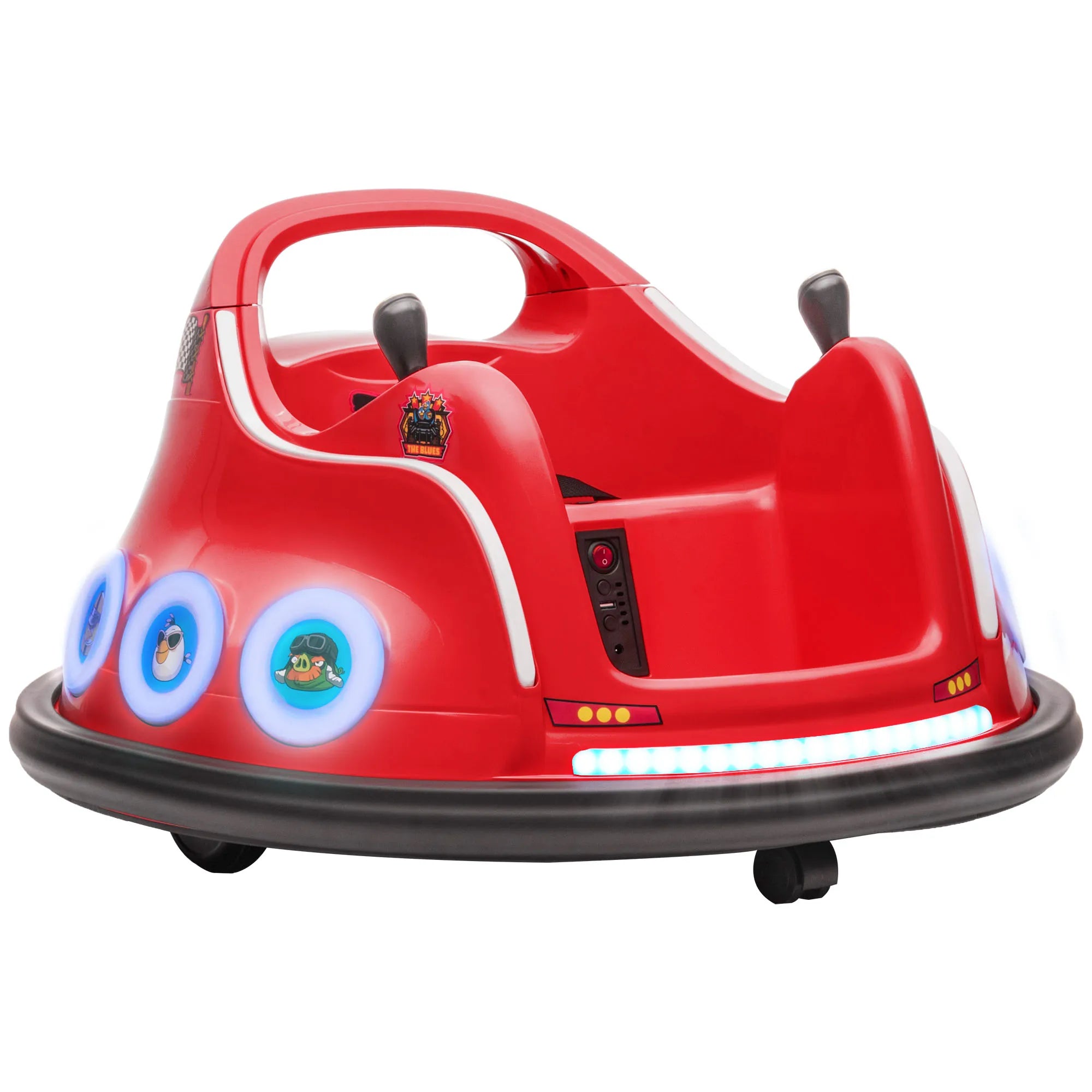 Angry Birds Licensed Kids Bumper Car | 360° Spin Remote Control Ride-On with LED & Music