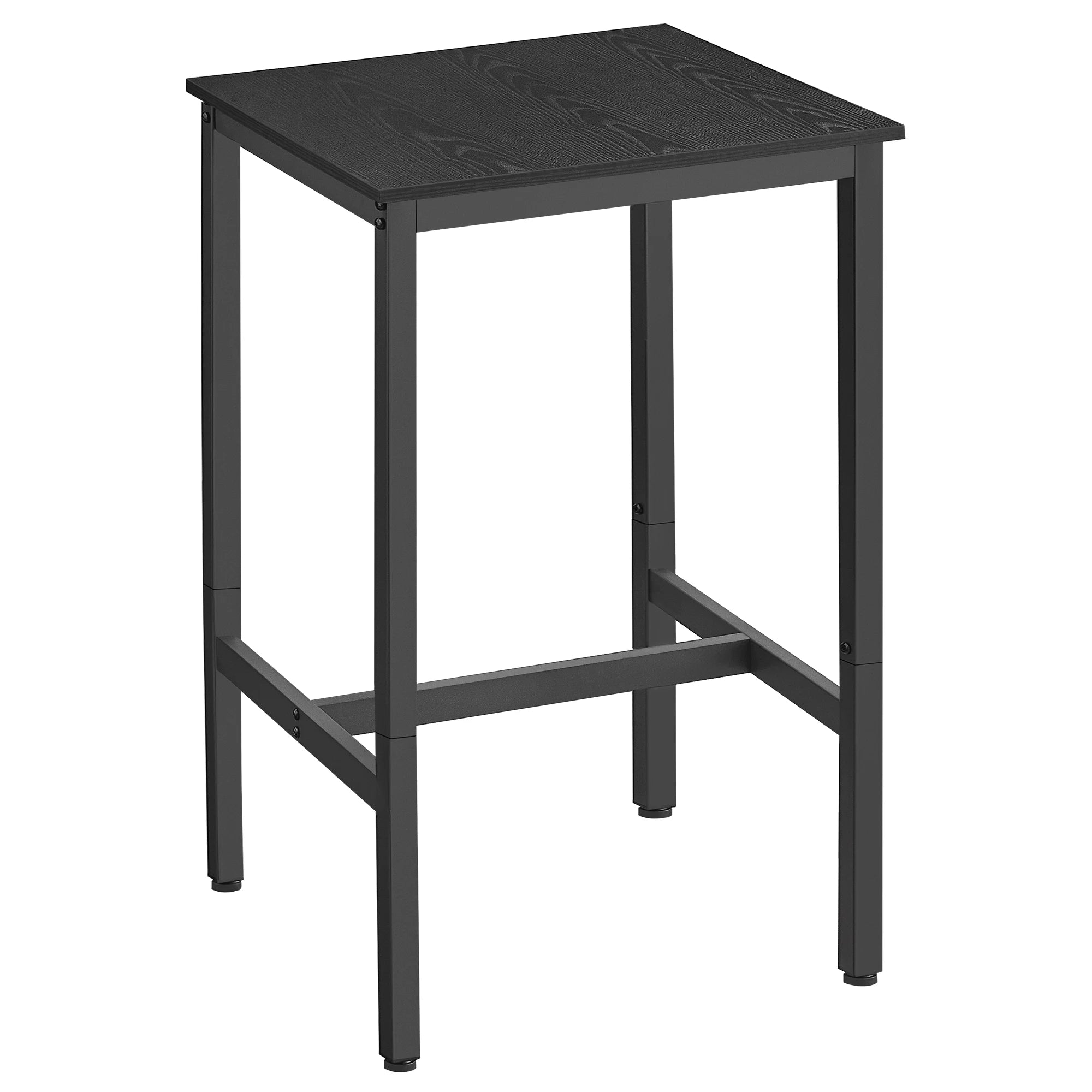 Square Breakfast Bar Table Tall Kitchen Bar Table with Steel Frame