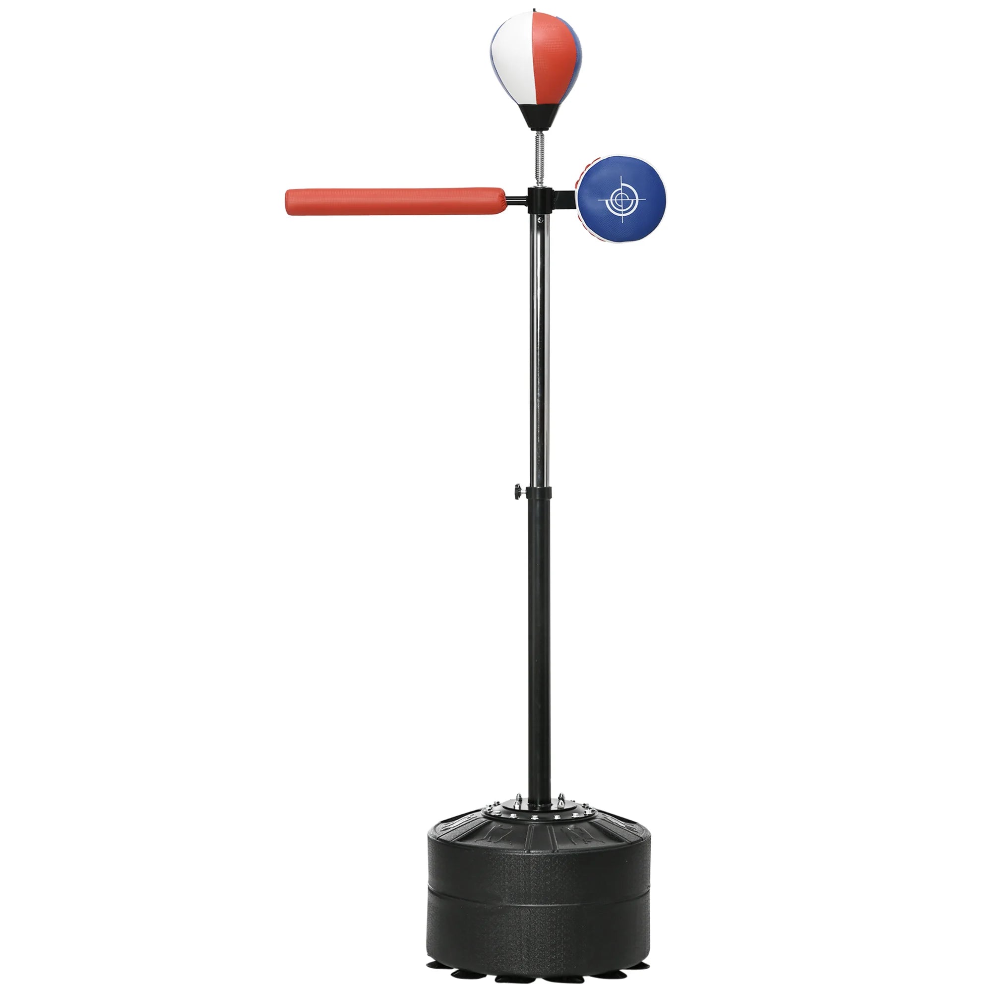 Freestanding Speed Bag with Reflex Bar Adjustable Height 163-205cm Boxing Punch Bag Stand with Hand Wraps