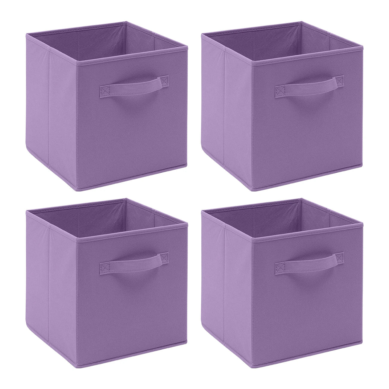 Pack of 4 Foldable Fabric Storage Cubes Boxes Non-Woven Wardrobe Organiser for Home Bedroom Closet