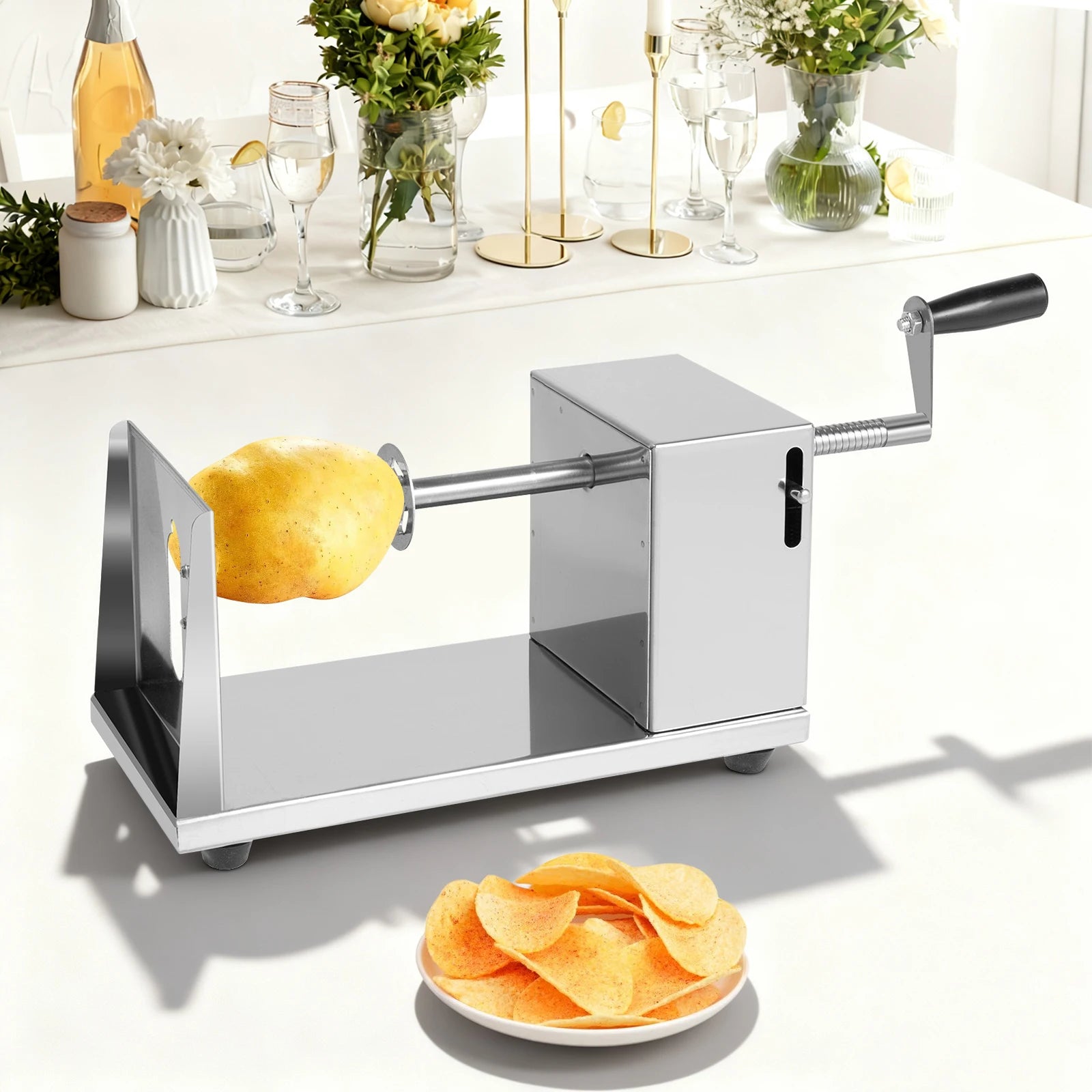 Manual Spiral Potato Cutter Machine | Tornado Curly Fries Maker for Home BBQ Party in 20 Seconds