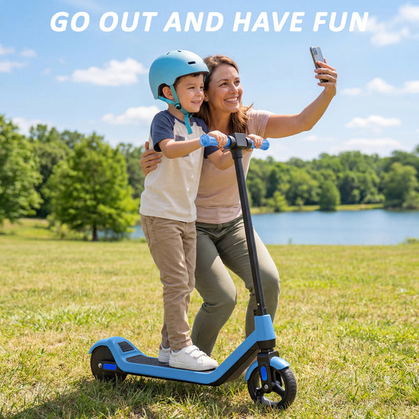 Kids Foldable Electric Scooter with 130W Brushless Motor, 3 Speed Modes and 6.5 Inch Solid Tyres