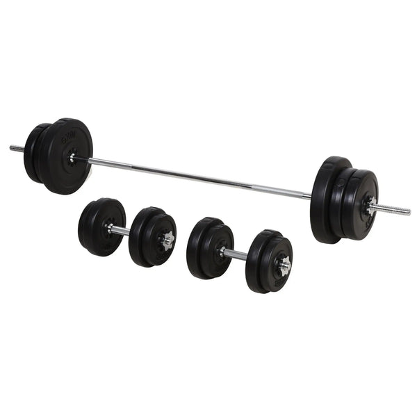 65kg Adjustable Barbell Weights Set, 2-in-1 Dumbbells and Barbell Set