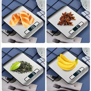 Digital Kitchen Scale LED Display 5Kg/1G Stainless Steel Panel Electronic Scales Home Jewelry Food Snacks Weighing Baking Tools