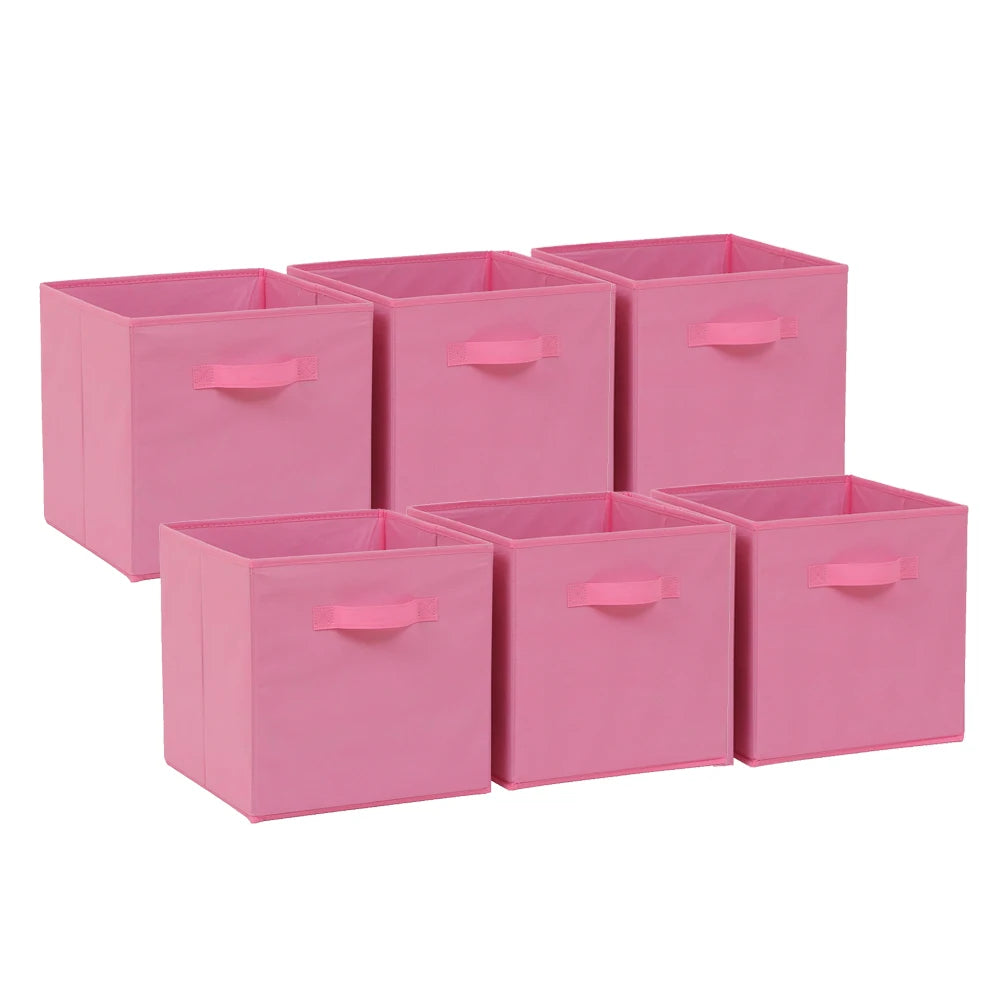 6 Pack Foldable Storage Cubes Fabric Storage Bins 30x30cm Wardrobe Organiser Boxes