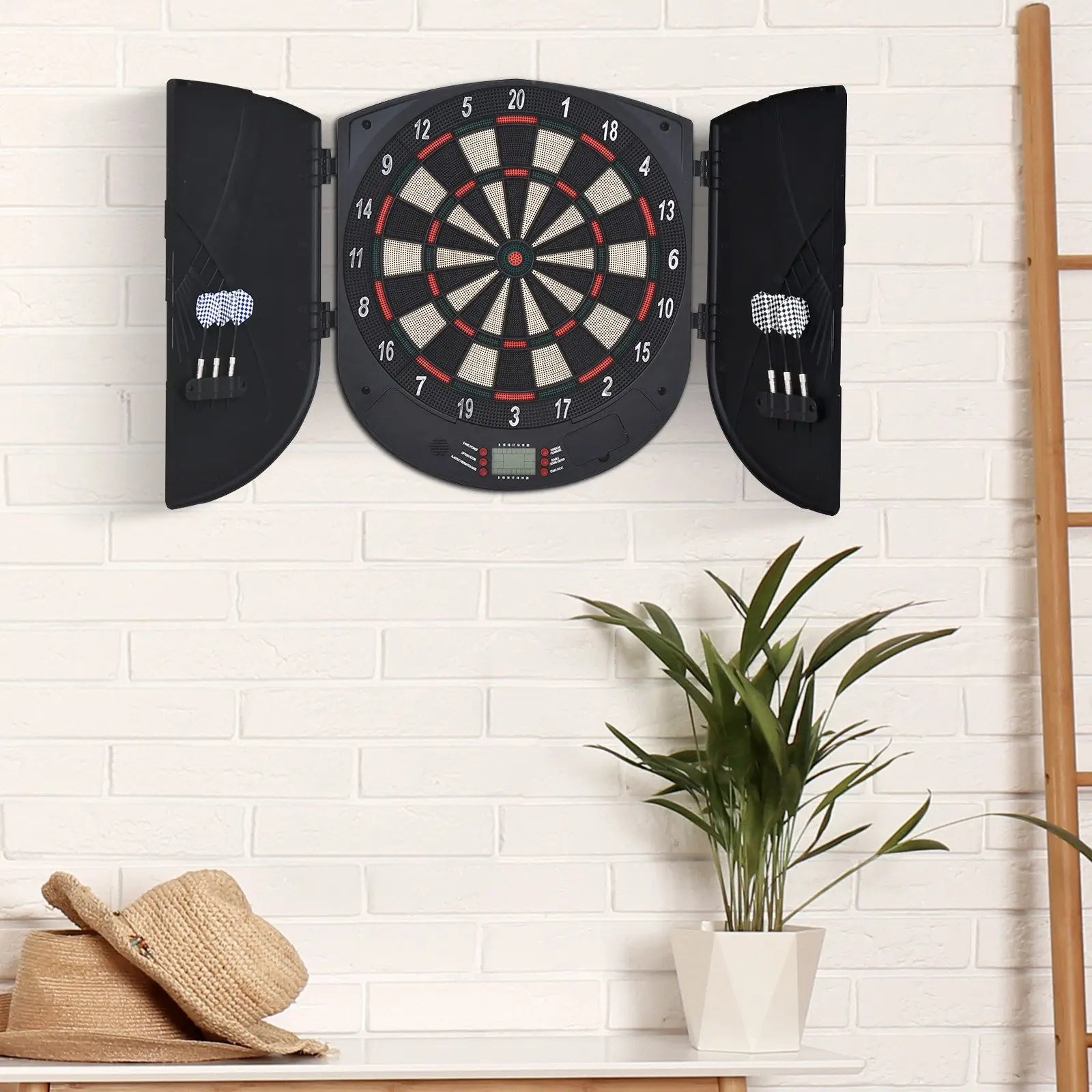 Electronic Dartboard Set 26 Games 185 Variations LCD Display for Up to 8 Players with 6 Darts Ages 8+