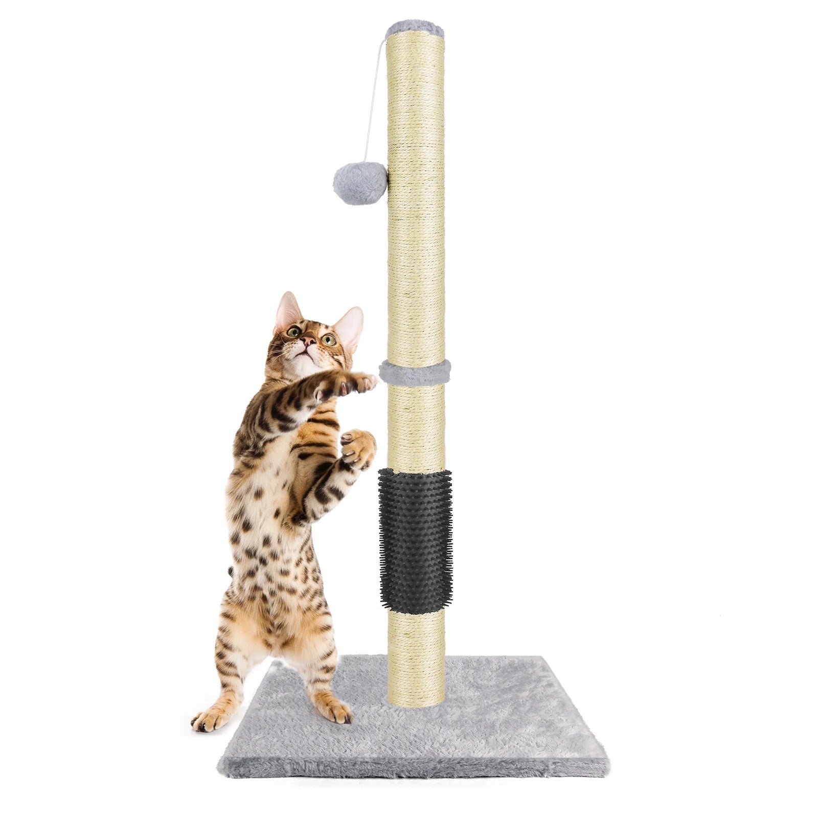 Basic Cat Tree Scratching Post 40cm or 80cm with Plush Ball Sisal Activity Centre for Cats