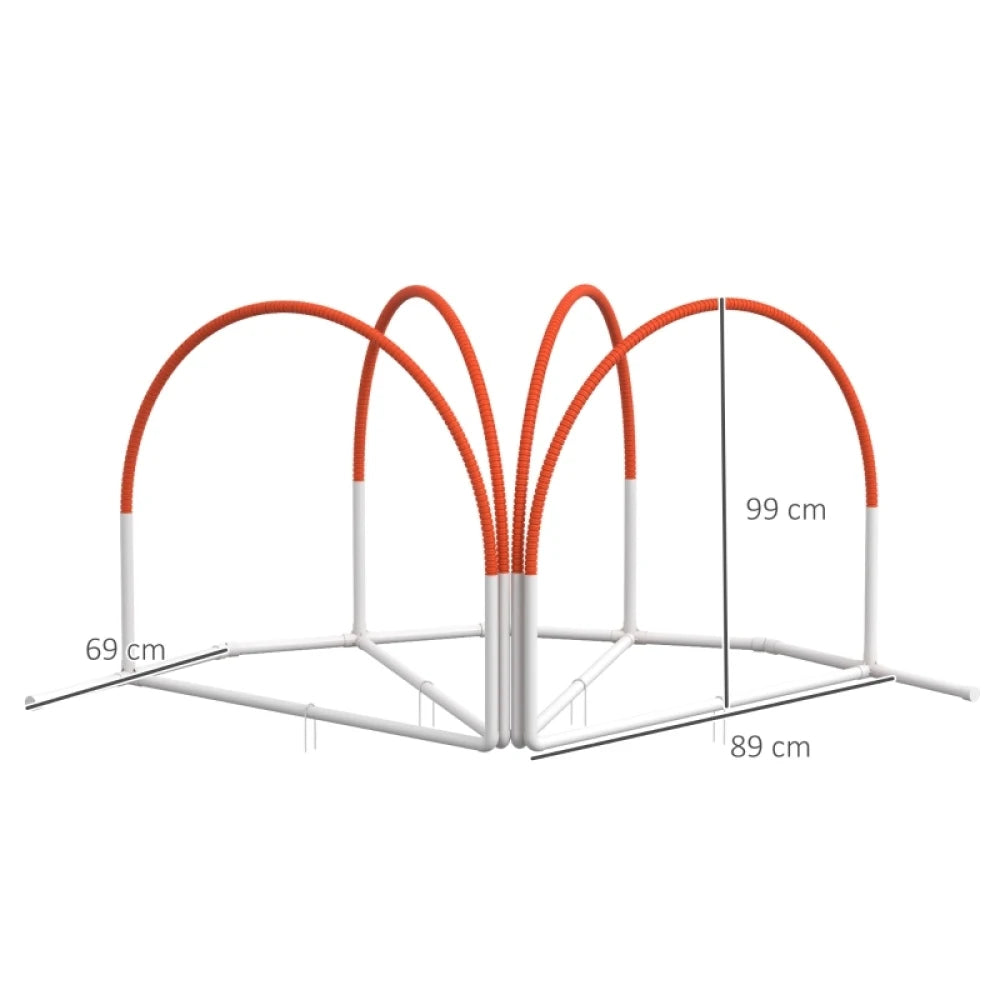 Dog Agility Equipment Set 4 PCS Weave Poles Orange with Oxford Carry Bag for Dog Training