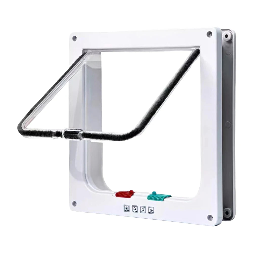 Puppy Kitten Cat Flap Door 4 Way Lock Weatherproof Transparent S-XL Sizes for Cats Small Dogs