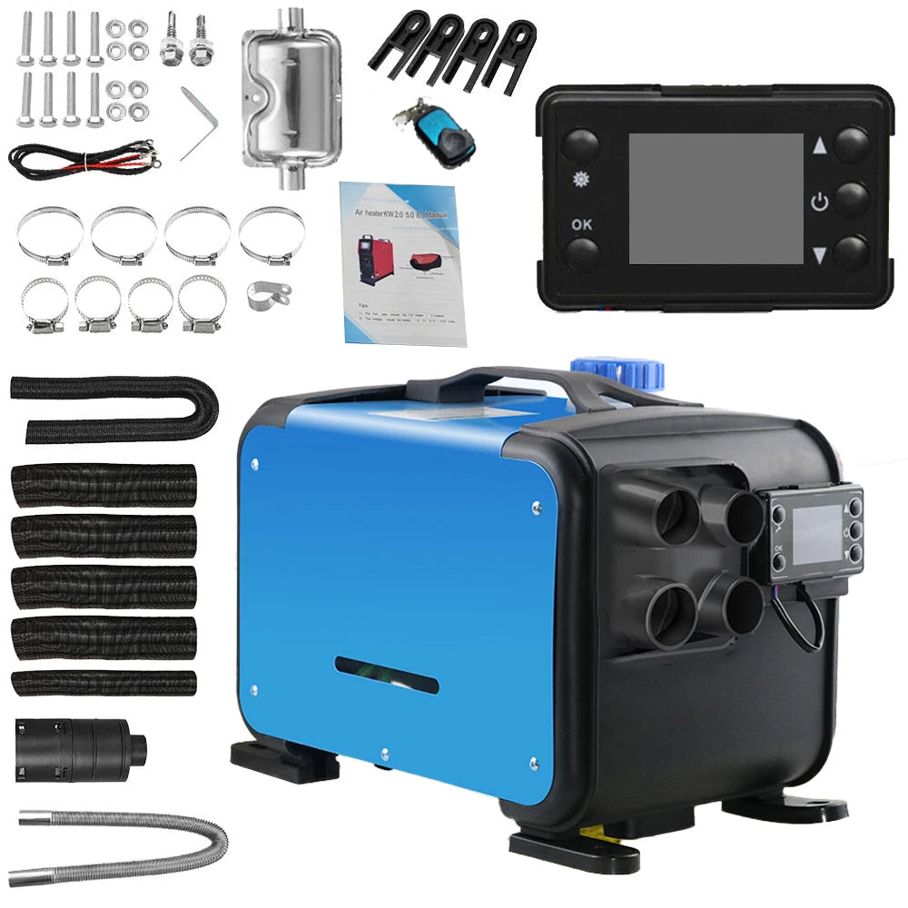 5KW Diesel Air Parking Heater 12V 24V 240V Bluetooth LCD Control for Car Boat Garage Van Camper Truck