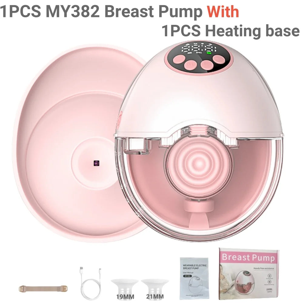 Breast Pump Electric Handsfree BPA Free with Heating & UV Sterilize Lid Optional Wireless Upgrade Wearable Breastfeeding Pump