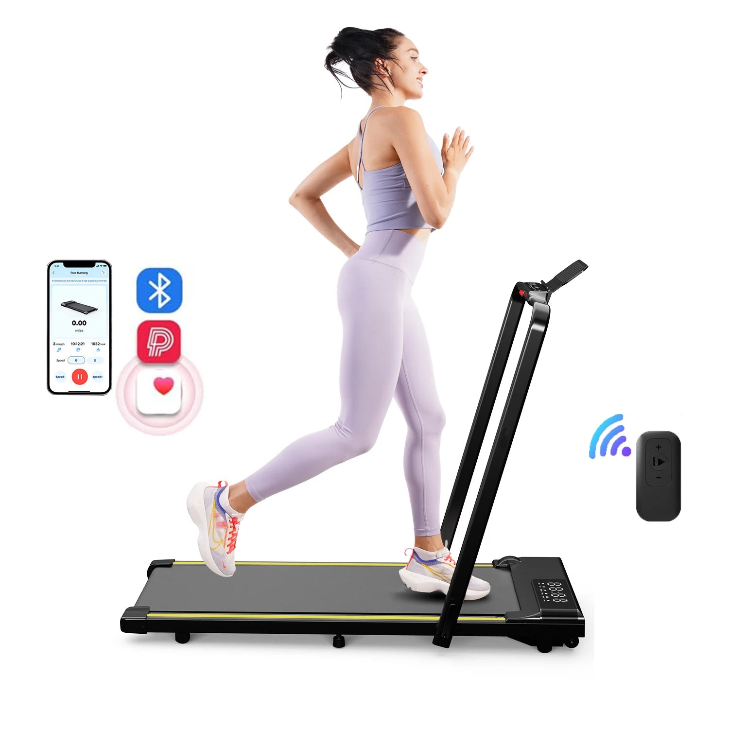 3 in 1 Foldable Treadmill 3.0HP 300lbs Capacity Touch Screen Bluetooth Walking Pad for Home Office