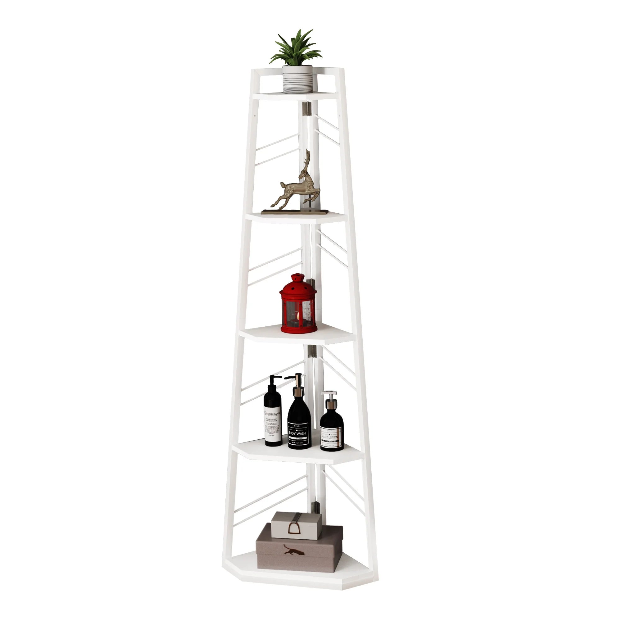 5-Tier Wooden Bookcase Modern Minimalist Storage Shelf – Living Room Organizer Rack