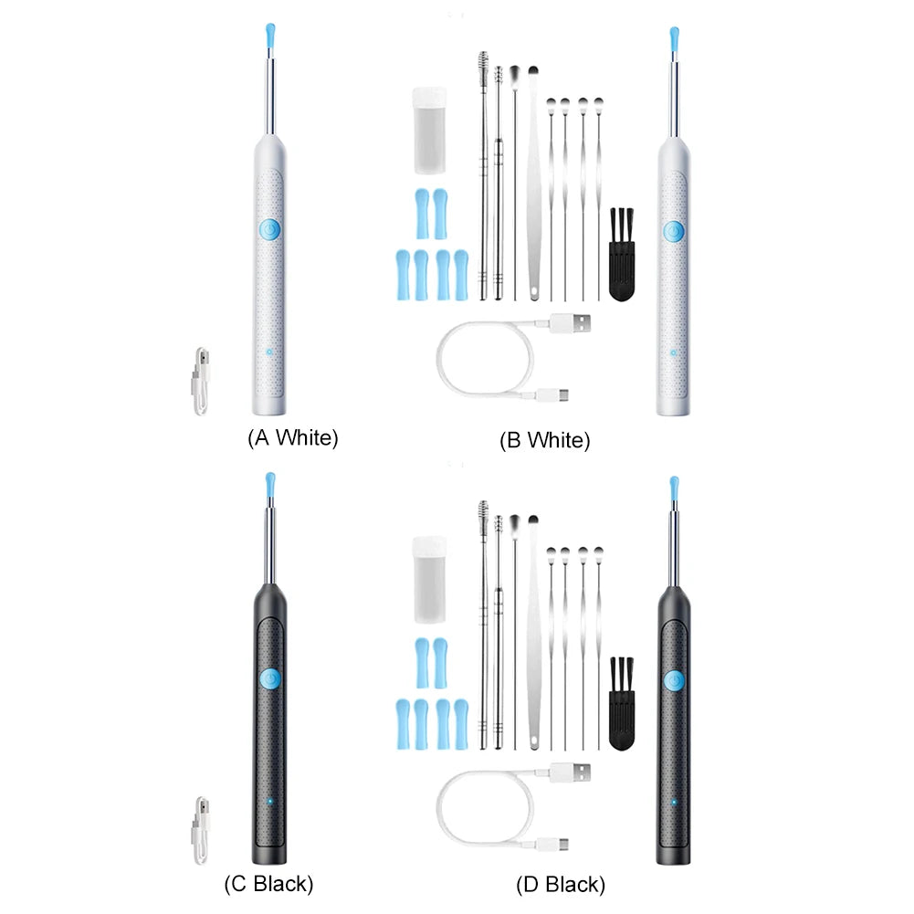 Smart Ear Wax Removal Tool with Camera Otoscope Rechargeable Ear Cleaner