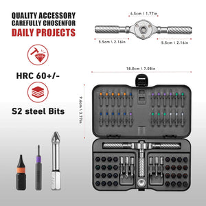 Precision 24/40/66In1 Magnetic Ratchet Screwdriver Set Detachable T - Handle Magneticizer Fix Furniture, Electronics & Glasses