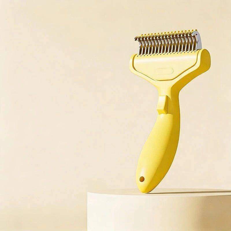 Pet Hair Removal Comb Curved Stainless Steel Teeth 17cm Detangling Brush for Dogs Cats Long Thick Hair