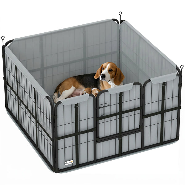 Dog Whelping Box with Washable Pad and Windproof Cover, Black