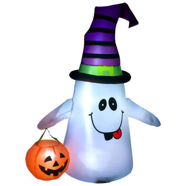 1.2m Inflatable Halloween Witch Ghost Decoration with LED Lights and Fan