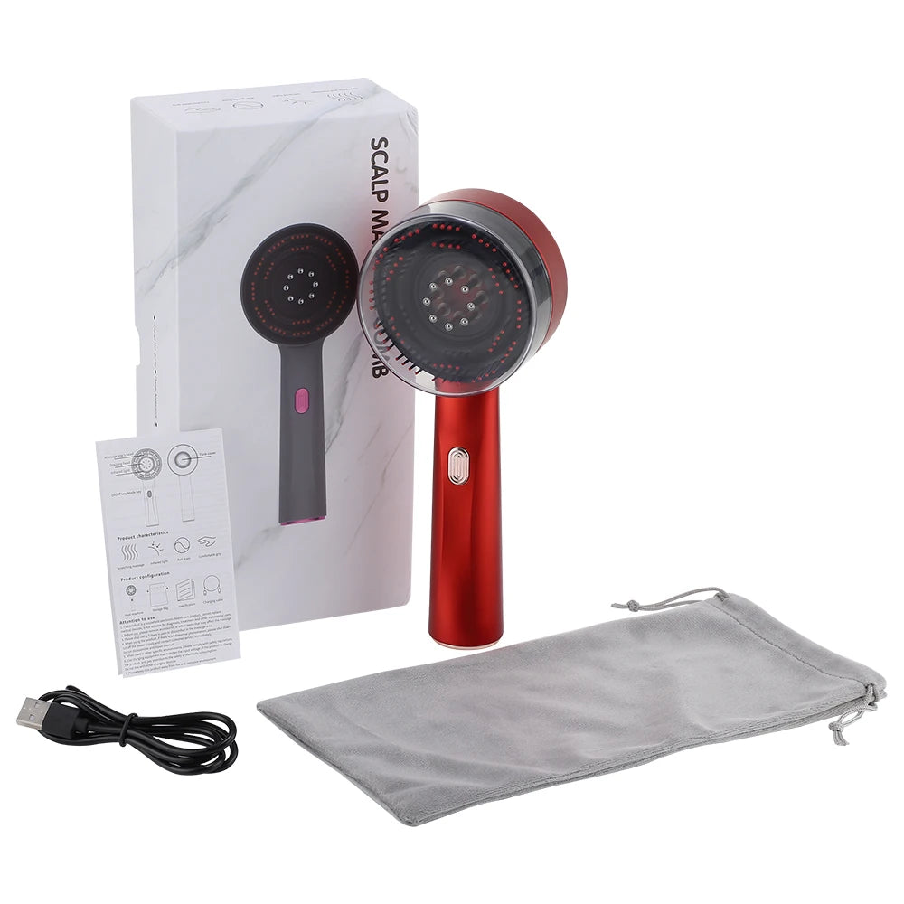Electric Hair Regrowth Brush Infrared Scalp Massager Anti Hair Loss Comb