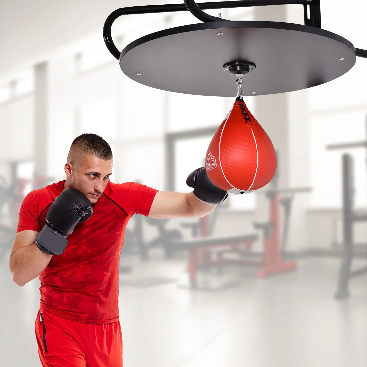 Wall Mounted Speed Bag Platform Height Adjustable Punching Ball Set Steel MDF for Home Gym Boxing Training