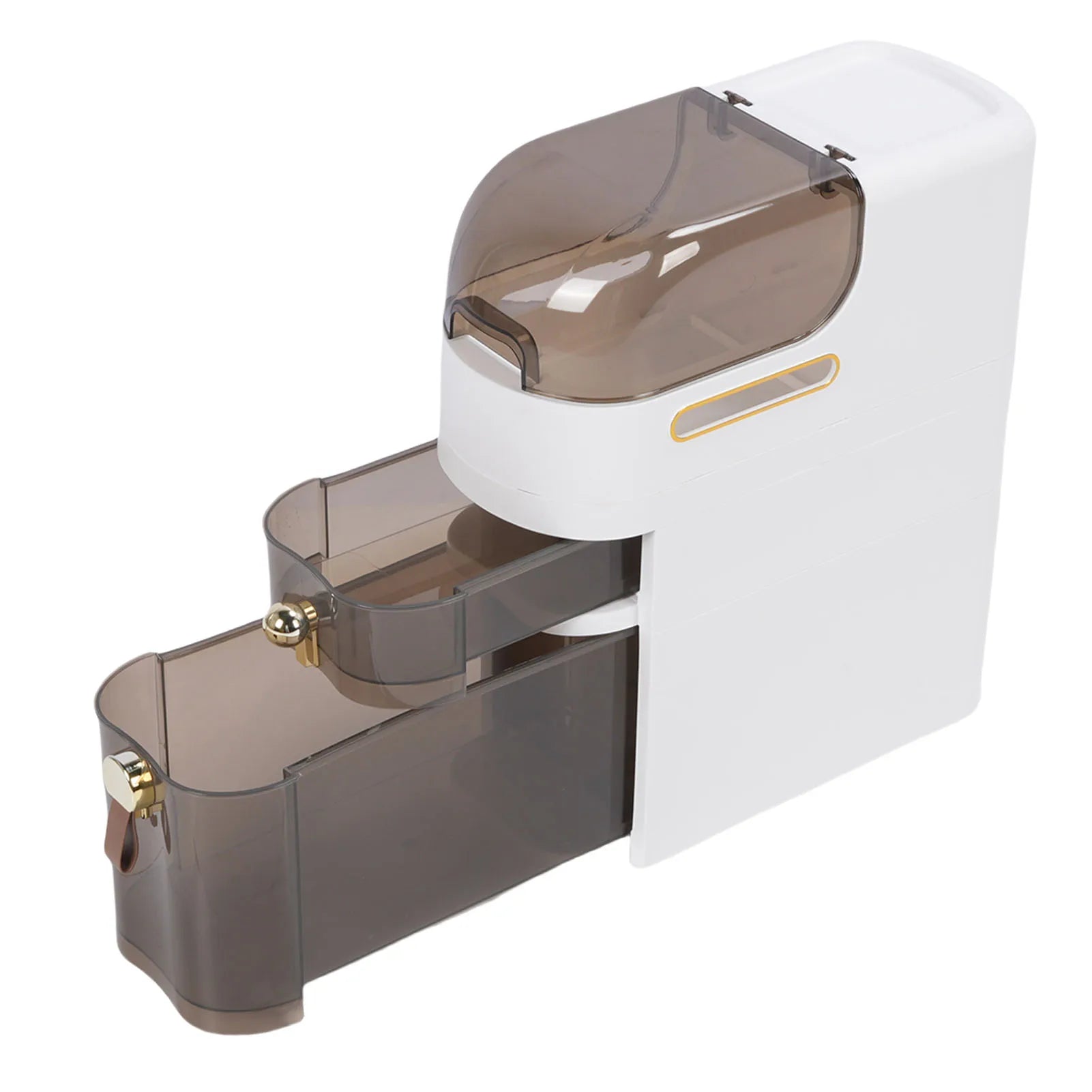 3-Layer Narrow Bathroom Storage Cabinet with 4 Wheels | Slim PP PC Transparent Drawer Organiser for Toilet Paper Kitchen Laundry