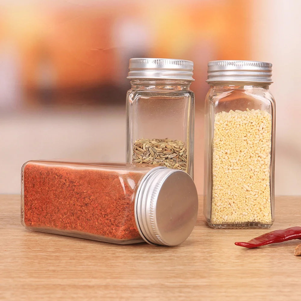 12 or 24 Pack Glass Spice Jars 120ml with Shaker Lids | Transparent Seasoning Storage Bottles for Kitchen