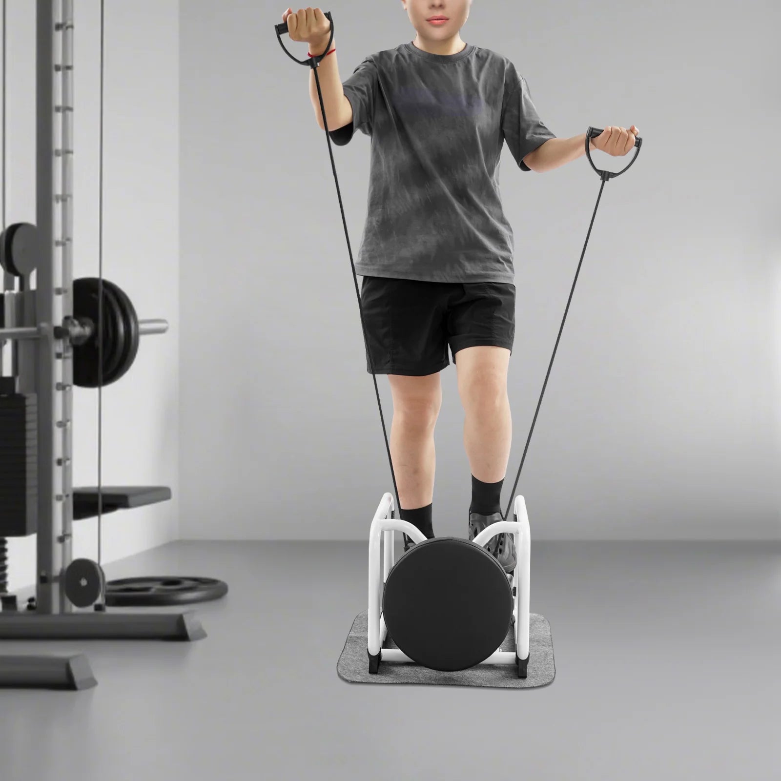 Portable Twist Stepper 360° Rotating Seat LED Display Resistance Bands 150kg Home Fitness Equipment