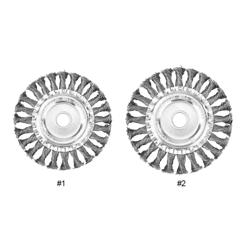 4 or 5 Inch Steel Wire Brush Wheel Disc for Brushcutter Trimmer Head Cleaning Polishing Metal Stone Garden Tool