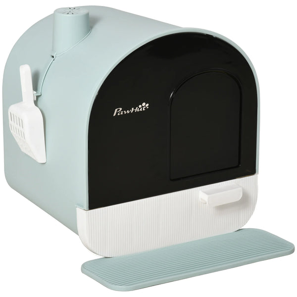 Enclosed Kitten Litter Tray with Lid, Scoop & Flap Door